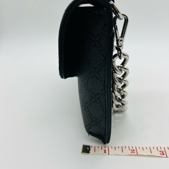 Womens black & gray small handbag with silver chain NWOT - Picture 8 of 10